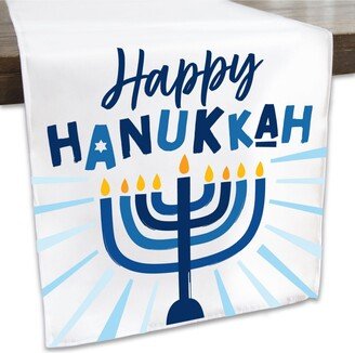 Big Dot of Happiness Hanukkah Menorah - Chanukah Holiday Party Dining Tabletop Decor - Cloth Table Runner - 13 x 70 inches