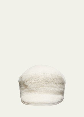 Gushlow and Cole Curly Merino Shearling & Leather Cap