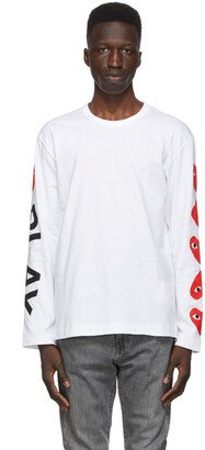 White Multi Hearts Big Logo Long Sleeve T-Shirt