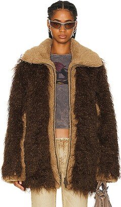 Faux Fur Jacket in brown