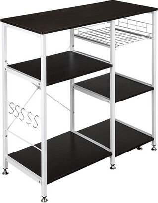 IGEMANINC 35.5 Adjustable Leg Pads Kitchen Baker's Rack, 3-Tier Microwave Stand Table for Spice Rack Organizer Workstation
