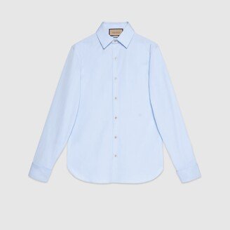 Cotton poplin shirt with Double G