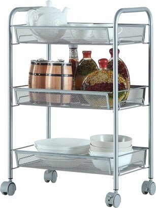 Three Layers Removable Storage Cart Silver