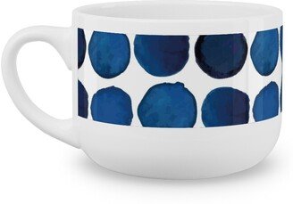 Mugs: Watercolor Dots - Dark Latte Mug, White, 25Oz, Blue