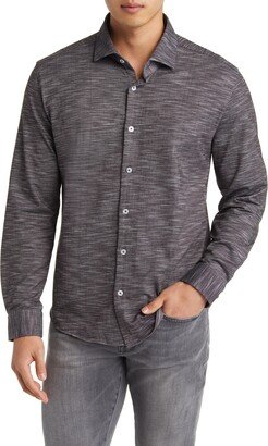 Slub Knit Button-Up Shirt