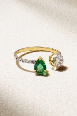 House Of Meraki - Nyra Toi Et Moi 18-karat Gold, Emerald And Diamond Ring - 6