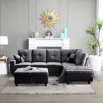 GINGVAT Fabric Sectional Sofa Living Room Furniture Set