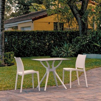 Luxury Commercial Living 3-Piece White Recyclable Outdoor Patio Dining Set 32