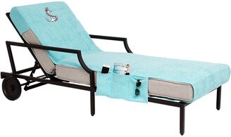 Anchor Embroidered Chaise Lounge Cover With Pockets-AA