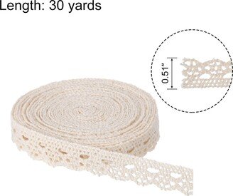 Unique Bargains Lace Trim Ribbon 0.51 Inch Cotton Elastic Trim Beige Style 18