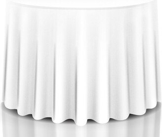 Tangkula 120'' Round Tablecloth Polyester White 10 pcs