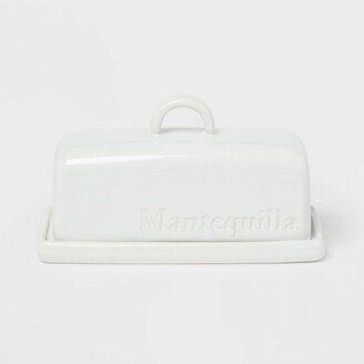 Stoneware Hand Lettered Mantequilla Butter Dish