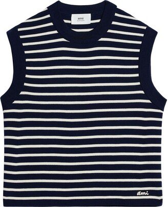 Stripe-Print Merino Vest