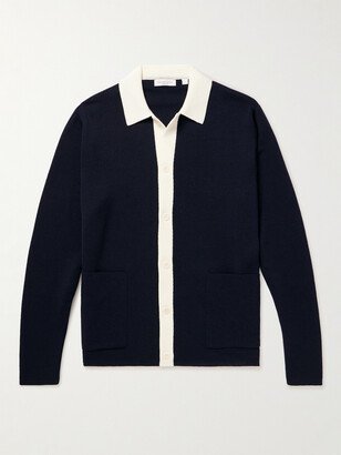 Colour-Block Merino Wool Cardigan-AA