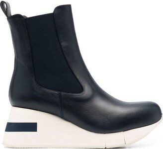Platform-Wedge Leather Boots