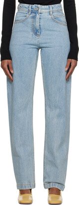 Blue Straight Fit Jeans-AA