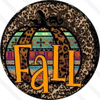 Fall Pumpkin Sign - Leopard Aztec Autumn Metal