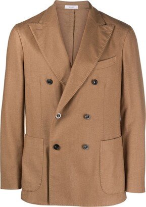 Notch-Lapels Double-Breasted Blazer