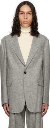 Gray Raw Cut Blazer