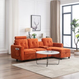 TOSWIN Modern Cozy Sectional Sofa with Storage Loveseat Sofa and Reversible Storage Chaise