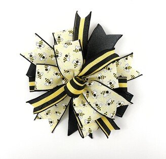 Bee Wreath Bow, Lantern Summer Bumble Accessory, Front Door Embellishment, Spring Bow