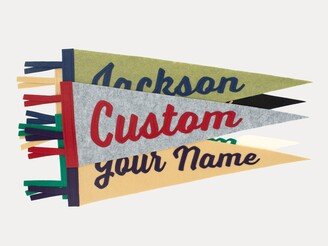 Classic Script Pennant Flag - Sewn Detail { Customizable Choose Your Colors & Text }