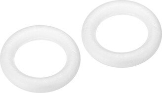 Unique Bargains 2.8 Inch Foam Wreath Forms Round Craft Rings for DIY Art Crafts Pack of 2 - White