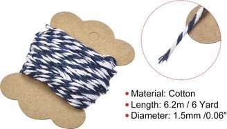 Unique Bargains Thread Cord Macrame Cord Cotton Rope Braid String for Handmade Making - Blue,White