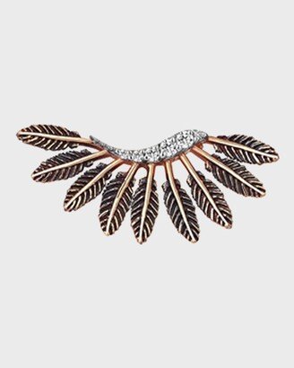 Feather and Diamond Stud Earring, Single