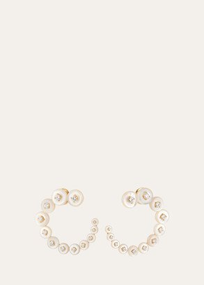 Mother-of-Pearl Diamond Surrounding Circle Earrings