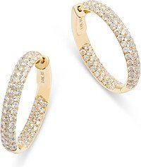 Diamond Inside Out Small Hoop Earrings in 14K Yellow Gold, 1.9 ct. t.w.