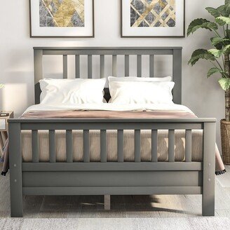 GEROJO Full Size Wood Platform Bed with Headboard & Footboard