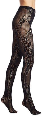 Feather Lace Net Tights