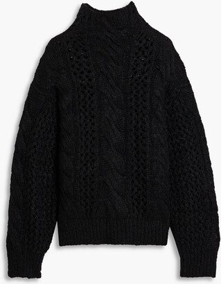 Fiby open and cable-knit alpaca-blend turtleneck sweater