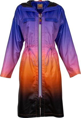 Lalipop Design Ombre Raincoat With Hoodie