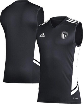 Men's Black, White Sporting Kansas City Sleeveless Training Jersey - Black, White