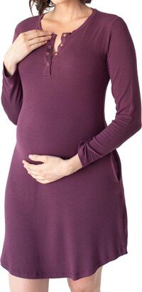 Maternity Betsy Ribbed Nursing Nightgown