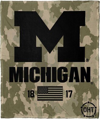 The Group Michigan Wolverines Oht Military-Inspired Appreciation Silk Throw Blanket