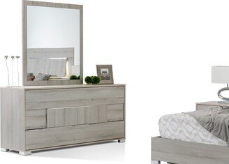 Contemporary Gray Middle Block 3 Drawer Dresser