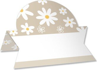 Big Dot Of Happiness Tan Daisy Flowers Floral Party Buffet Card Table Setting Name Place Cards 24 Ct - Beige/khaki