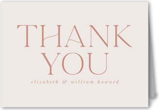 Wedding Thank You Cards: Brightly Joined Thank You Card, Beige, 3X5, Matte, Folded Smooth Cardstock