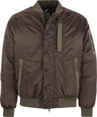 RAZZLE - Shiny satin colourblock maxi bomber jacket