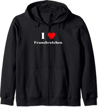 Pool I love German Food Fun Graphic-I Love Franzbrotchen Zip Hoodie