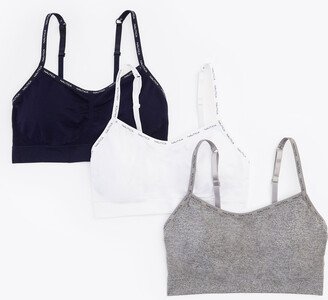 Seamless Logo Bras, 3-Pack