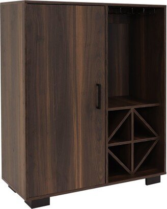 Sunnydaze Decor Lavina Wine Cabinet With Glass And Bottle Storage Shelves