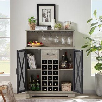 Cabinet with Adjustable shelf and Large capacity wine glass holder - 35.4