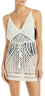 Flook The Label Clara Crochet Mini Dress Swim Cover-Up