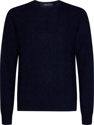 Long Sleeved Cable-Knit Crewneck Jumper