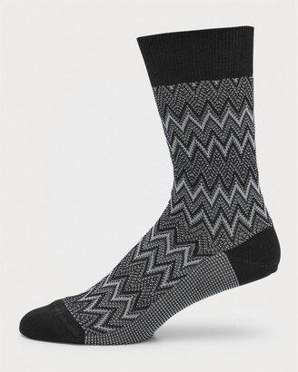 Men's Zigzag Cotton Crew Socks