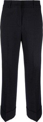 Pressed-Crease Cotton-Blend Tailored Trousers